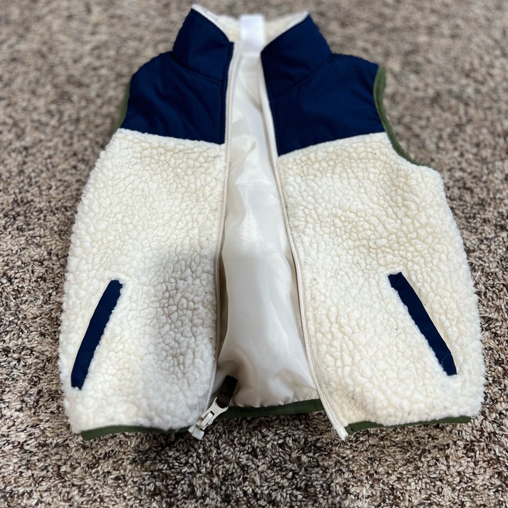 Carter's Navy and Cream Sherpa Vest